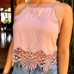 Pink crop top with detail